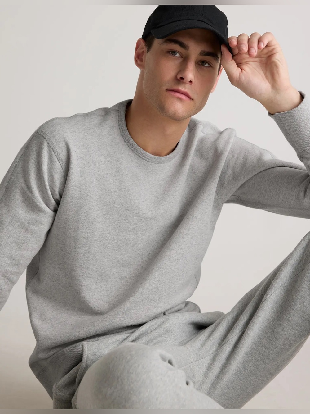 Quince Organic Cotton French Terry Crewneck XXL Light Heather Grey